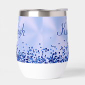 Monogramme simple en métal brossé bleu et Parties (Gauche)