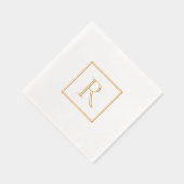 Monogramme simple minimaliste d'huile d'or serviet (Droite)