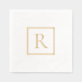 Monogramme simple minimaliste d'huile d'or serviet (Recto)
