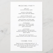 Monogramme simple minimaliste Programme de mariage (Dos)