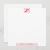 Monogramme Simple Modèle Élégant rose pâle (Devant / Derrière)