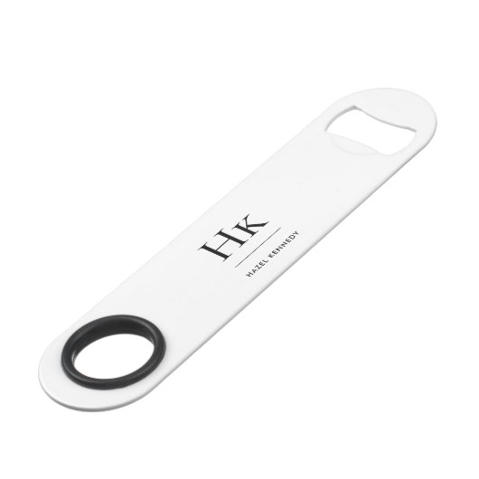 Monogramme Simple Moderne Élégant Blanc Monogramme (Devant angulaire)