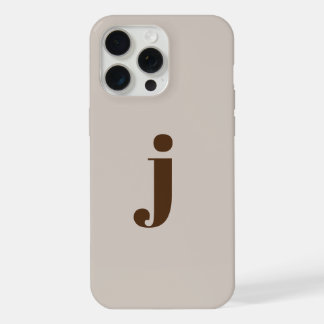 Monogramme simple moderne initial beige