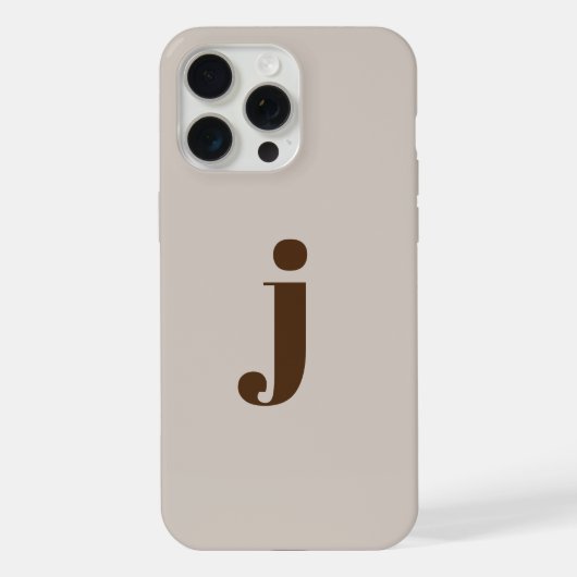 Monogramme simple moderne initial beige (Verso)