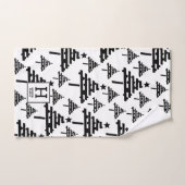 Monogramme simple noir blanc de Noël (Serviette à main)
