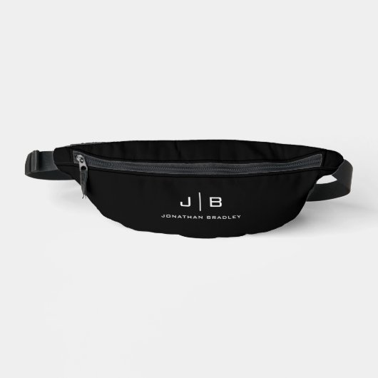Monogramme simple noir et blanc Nom complet (Recto)