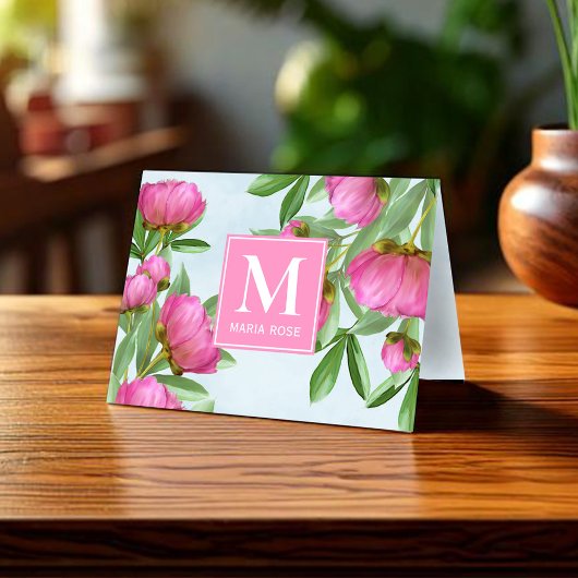 Monogramme simple Nom Floral Personnalisé