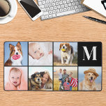 Monogramme simple personnalisé moderne 7 photos<br><div class="desc">Ce tapis de bureau est doté d'un collage photo personnalisable, parfait pour présenter votre photo préférée de famille, d'animaux de compagnie, d'amis ou de grands-parents. Le design moderne et mignon est idéal pour les amoureux de les chiens, les familles et les amis, ou toute personne qui cherche un accessoire de...</div>