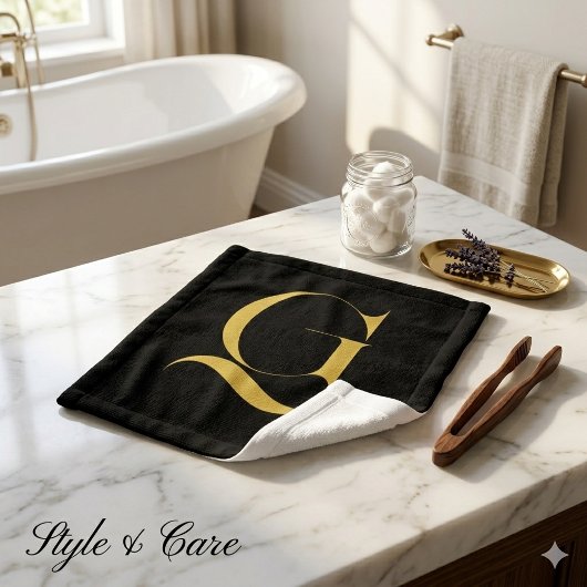 Monogramme simple personnalisé noir uni
