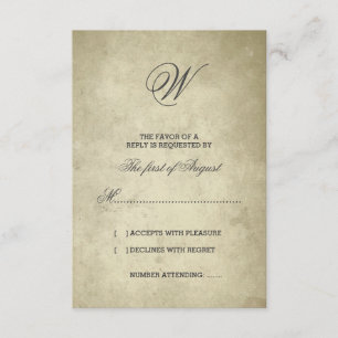 Monogramme simple   RSVP papier vintage