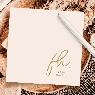 Monogramme Simple Script Chic Blush Social Carte p