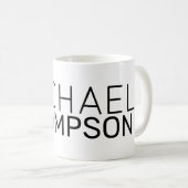 monogramme simple transparent et propre mug blanc (Devant droit)