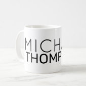 monogramme simple transparent et propre mug blanc (Devant gauche)