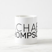 monogramme simple transparent et propre mug blanc (Centre)
