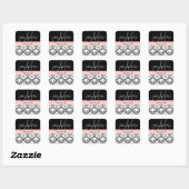 Monogramme soft rose Damask Enregistrer Stickers D (Feuille)