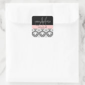 Monogramme soft rose Damask Enregistrer Stickers D (Sac)
