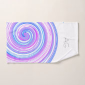 Monogramme spiral bleu rose violet (Serviette à main)