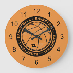 Monogramme Sport de basket Horloge murale