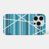 Monogramme subtil Aqua et blanc Abstrait (Verso Horizontal)
