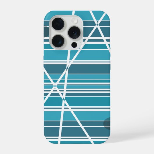 Monogramme subtil Aqua et blanc Abstrait (Verso)