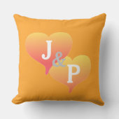 Monogramme Sunset Heart Cantaloupe Coussin (Recto)