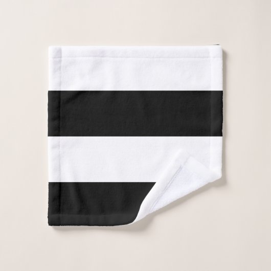 Monogramme sur bande noire et blanche (Gant de toilette)
