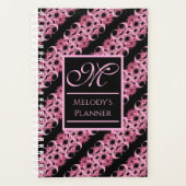 Monogramme Sur Couvre Douce Fractée Rose Et Noire (Devant)