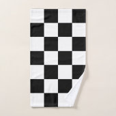 Monogramme sur fond à carreaux noir et blanc (Serviette à main)