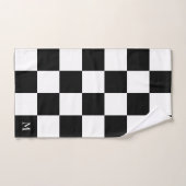 Monogramme sur fond à carreaux noir et blanc (Serviette à main)