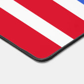 Monogramme sur fond rayé bleu, rouge et blanc (Coin)