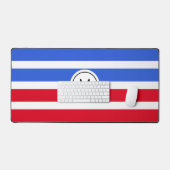 Monogramme sur fond rayé bleu, rouge et blanc (Clavier et souris)