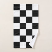 Monogramme sur le bain Motif noir et blanc À damie (Serviette à main)