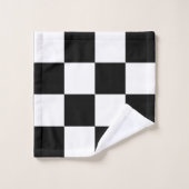 Monogramme sur le bain Motif noir et blanc À damie (Gant de toilette)