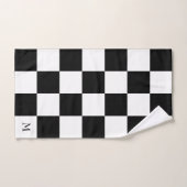 Monogramme sur le bain Motif noir et blanc À damie (Serviette à main)