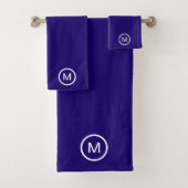 Monogramme sur l'ensemble de serviettes de bain bl (En situation)
