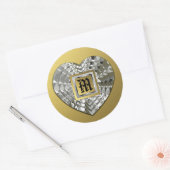 Monogramme Sur Les Phoques Et Stickers Or Diamond (Enveloppe)