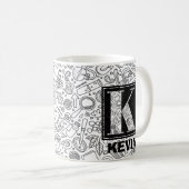 Monogramme sur mesure - Lettre K Café Mug (Devant droit)