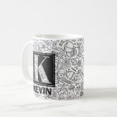 Monogramme sur mesure - Lettre K Café Mug (Devant gauche)