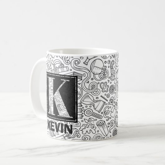 Monogramme sur mesure - Lettre K Café Mug (Devant gauche)