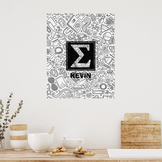 Monogramme sur mesure - Poster de symbole Sigma (Cuisine)