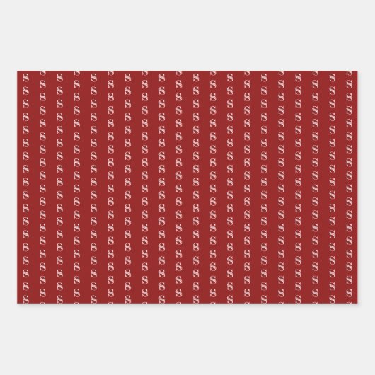 Monogramme sur papier de Noël (Devant)