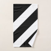 Monogramme sur rayures abstraites noir et blanc (Serviette à main)