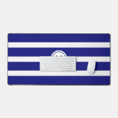 Monogramme sur rayures bleues et blanches (Clavier et souris)