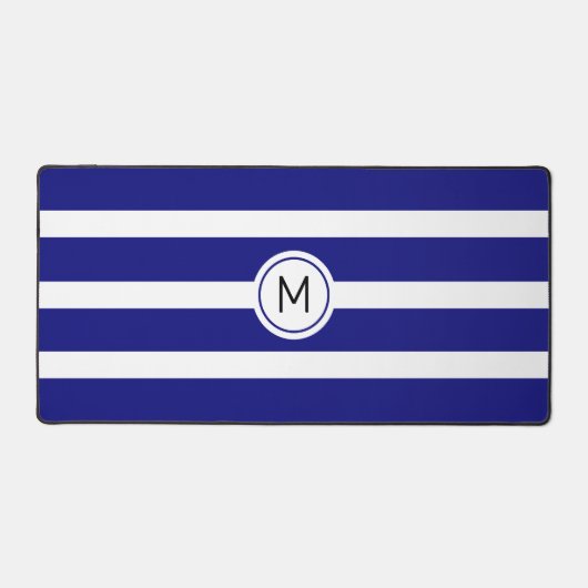 Monogramme sur rayures bleues et blanches (Recto)