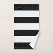 Monogramme sur rayures noires et blanches (Serviette à main)