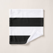 Monogramme sur rayures noires et blanches (Gant de toilette)