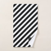 Monogramme sur rayures noires et blanches (Serviette à main)