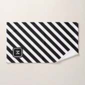 Monogramme sur rayures noires et blanches (Serviette à main)