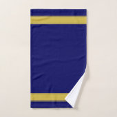 Monogramme sur serviette de bain or et bleu marine (Serviette à main)