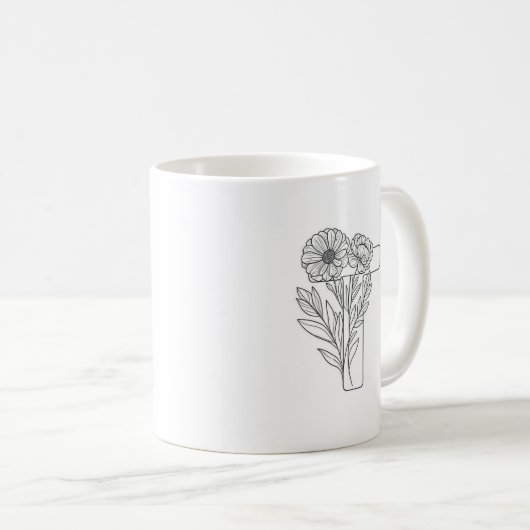 Monogramme T Mug de café initial (Devant droit)